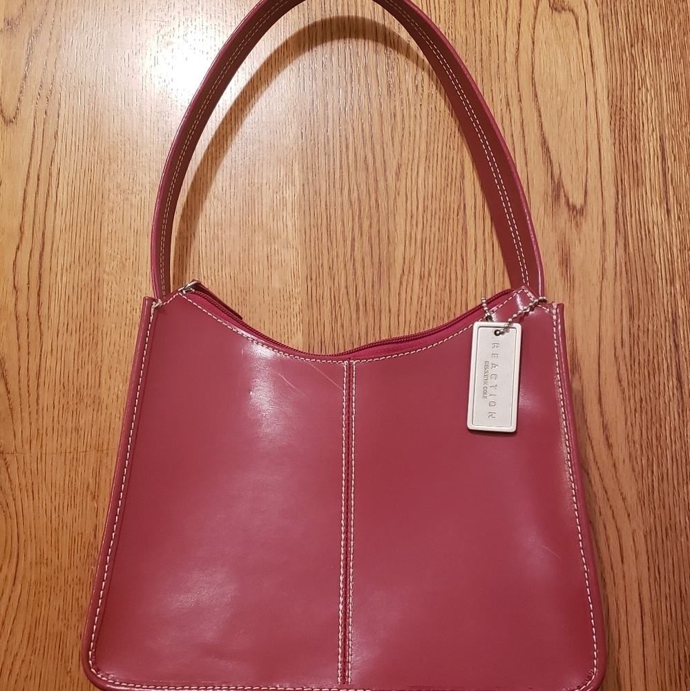 Kenneth Cole Reaction Small Red Leather Hobo Purse